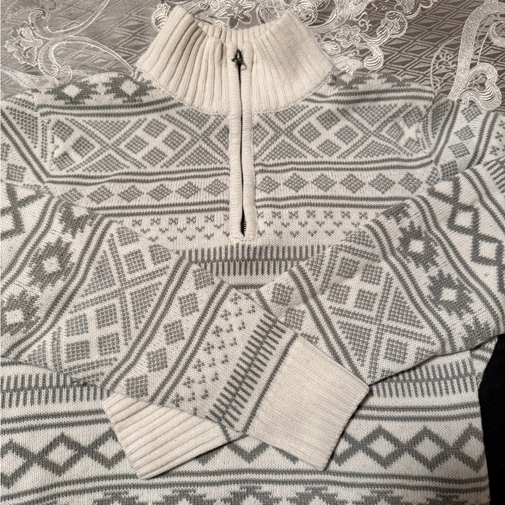 Gray Patterned Mens Sweater